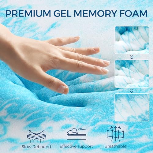 4 Inch Gel Memory Foam Mattress Topper Queen - Dual Layer Pillow Top