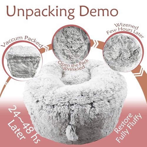 Plush Faux Fur Memory Foam Bean Bag Chair - Grey Soft Lounge Sofa