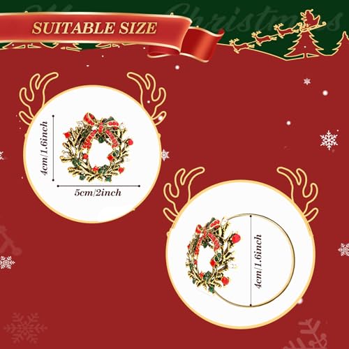 KPOSIYA Xmax Garland Christmas Napkin Rings Set of 10, Gold Metal Holiday Decor