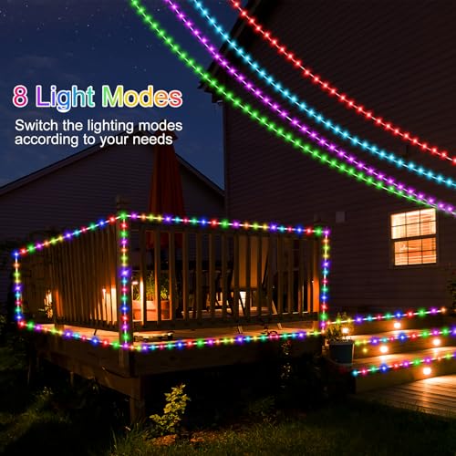 33ft RGB LED Rope Lights, 100LED Waterproof Color-Changing String Lights