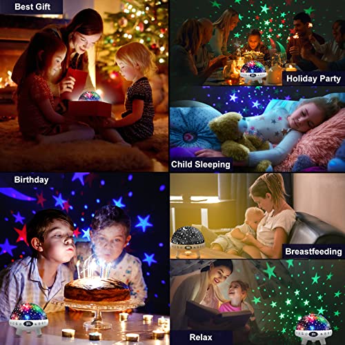 Kids Sound Machine and Star Projector Night Light for Nursery