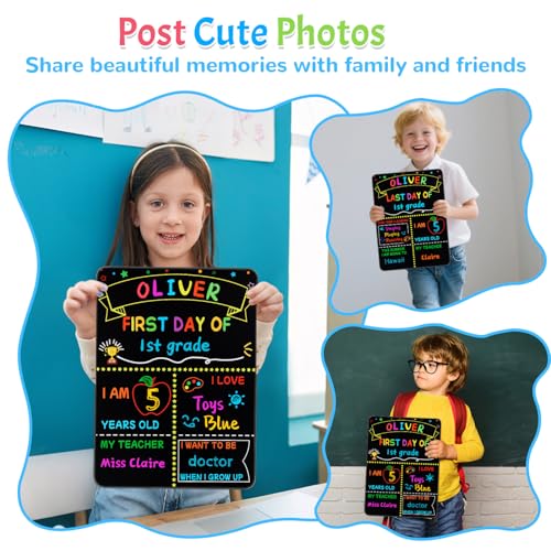 First and Last Day of School Sign Kit with Chalk Markers and Party Decor