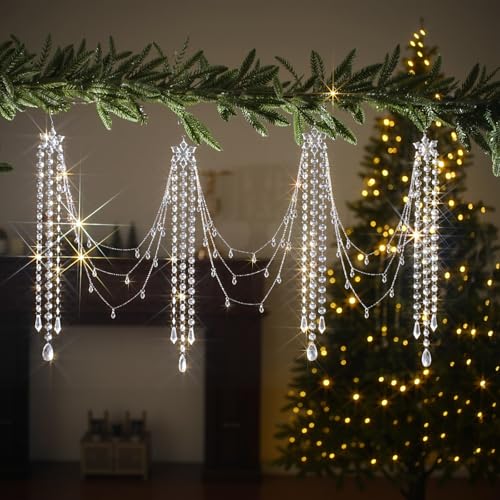 Yalikop 6 ft Crystal Tassel Garland Decoration - Christmas Tree Ornament (Crystal / 5.91 ft variation)
