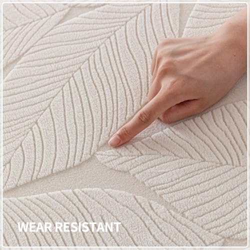 Stretch Sofa Back Cushion Cover - Washable Couch Slipcover (Ivory, 1 Piece)