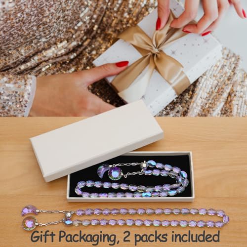 Magnetic Crystal Beaded Curtain Tiebacks with Sun and Moon Pendants, 2 Pack
