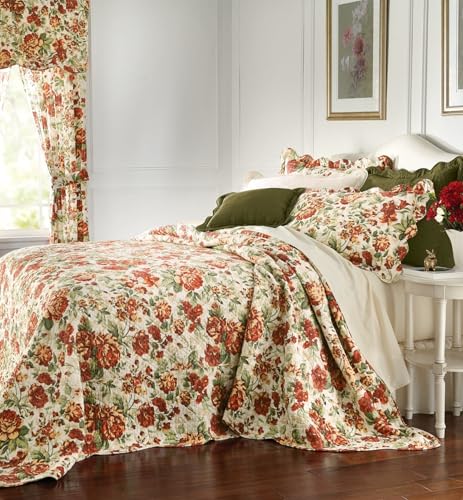100% Cotton Oversized Bedspread - Florence Collection, Twin, Ecru