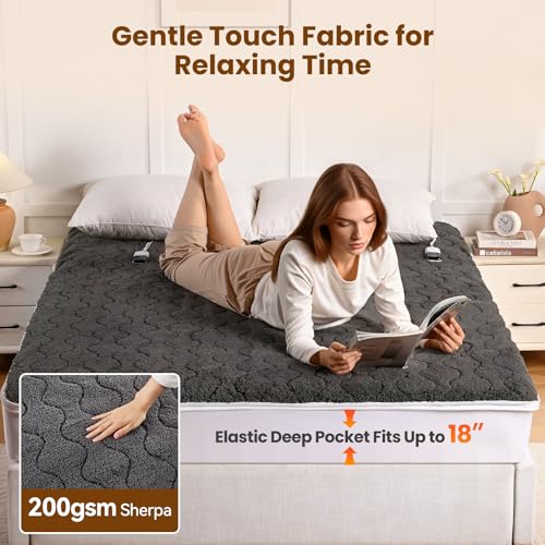 Electric Heated Mattress Pad Queen Size with Dual Controls