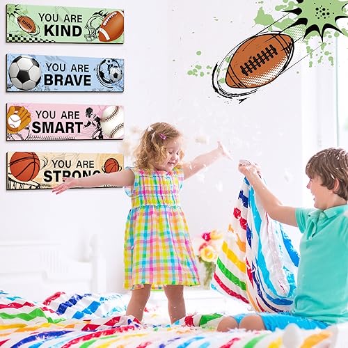 4-Piece Wooden Monster Truck Wall Decor Set for Kids Bedroom