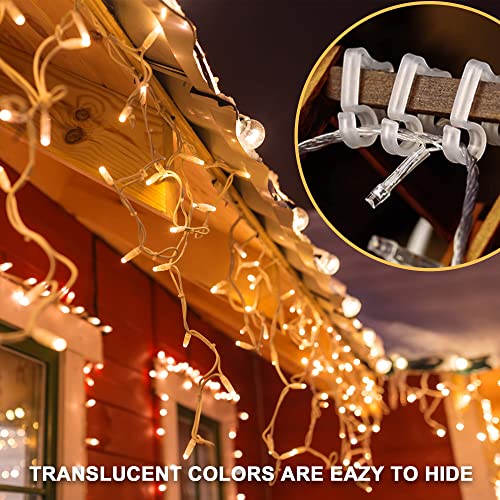 100-Pack Outdoor Gutter Clips for Hanging Christmas and String Lights