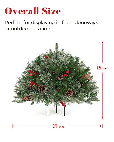 OasisCraft 18 Inch Outdoor Frosted Christmas Tree with Multicolor LED Lights - 1ft 6in Variant