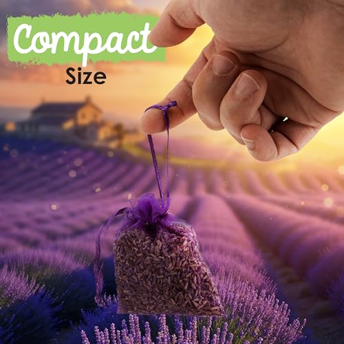 Natural Cedar and Lavender Sachets for Closets and Drawers, 20 Pack