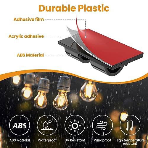 35-Piece Heavy Duty Outdoor String Light Hooks Kit with Adhesive Strips
