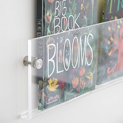 2-Pack 17-Inch Acrylic Wall-Mounted Magazine Holder Floating Shelves