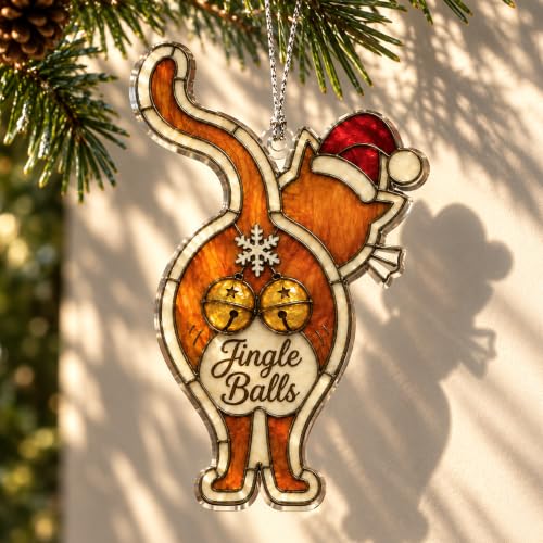 RUSATEN Cat Christmas Ornament – Cat Ornament for Christmas Tree (Variation: Cat)