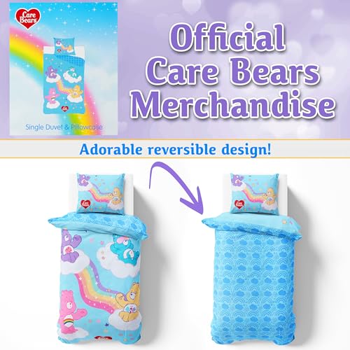 Get Trend Care Bears Kids Twin Reversible Duvet Cover Set with Pillowcase - 53x79 in, Soft Cozy Bedding for Girls, Fun Character Bedroom Decor - Multi Care Bears