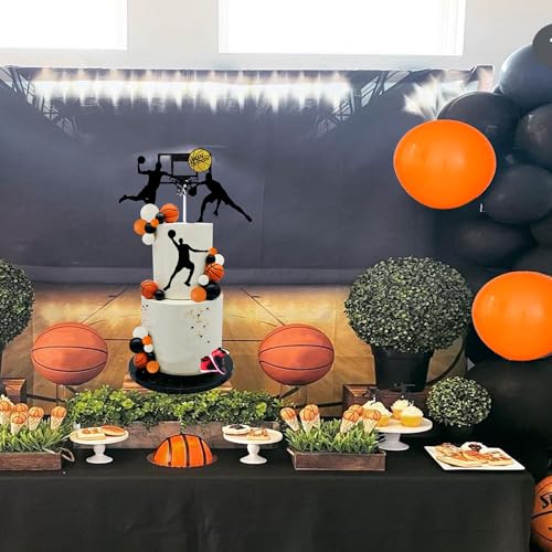 Basketball Cake Topper Set for Sports Themed Birthday Party Decorations