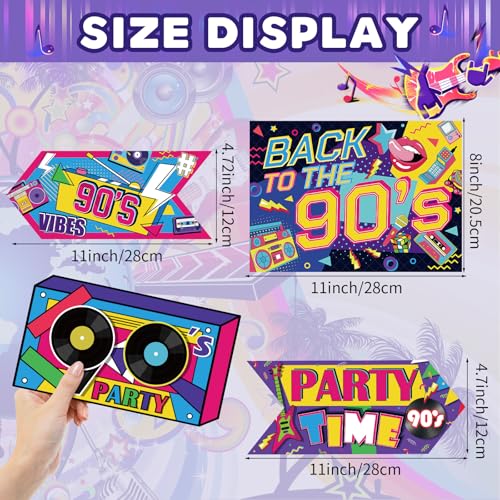 20-Piece 90s Retro Party Decorations Sign Set for Birthday Hip Hop Events