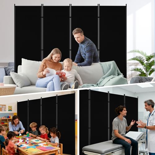 4-Panel Folding Room Divider, 88-Inch Portable Privacy Screen for Home