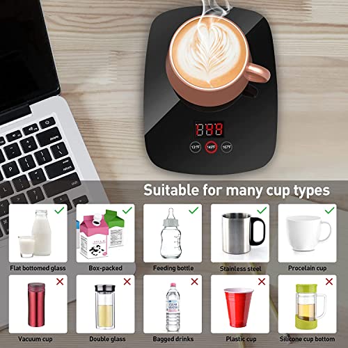 Nicelucky Black Coffee Mug Warmer Desk Heater 25W Adjustable Temperature