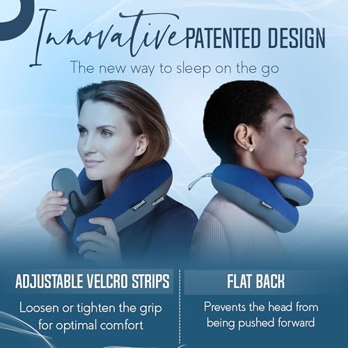 BCOZZY Travel Neck Pillow for Airplane – Navy Large