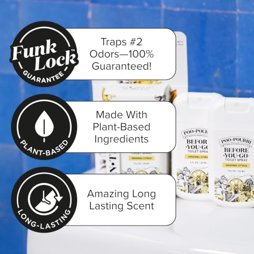 Poo-Pourri Before-You-Go Pocket Toilet Spray Citrus 2 Pack | Travel Deodorizer