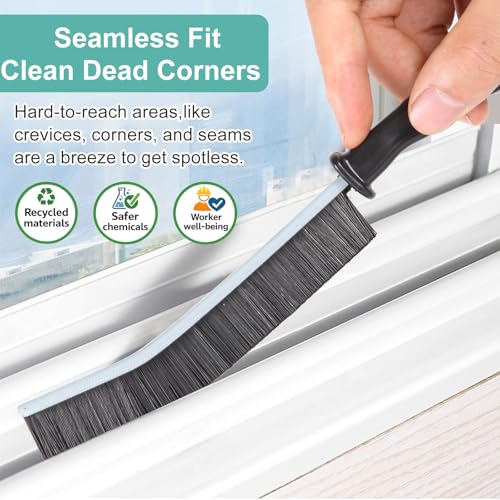 Hard-Bristled Crevice Cleaning Brush Set for Grout & Tile Gaps (3 Pack)