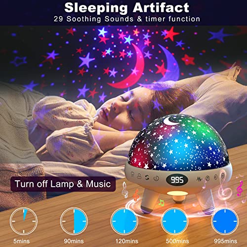 Kids Sound Machine and Star Projector Night Light for Nursery