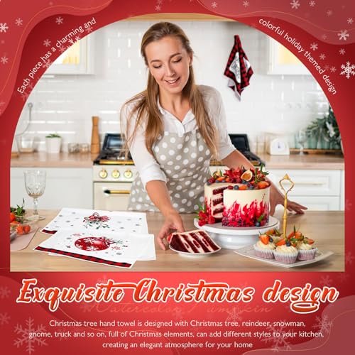 12 Pcs Christmas Kitchen Towels Set 16x24 Inch - Christmas Style (FuWeave)