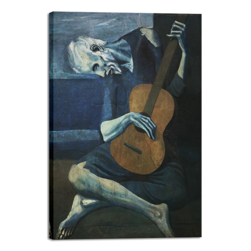 Wieco Art Large Canvas Prints The Old Guitarist by Pablo Picasso Abstract Canvas Wall Art for Wall Decor and Home Office Decorations