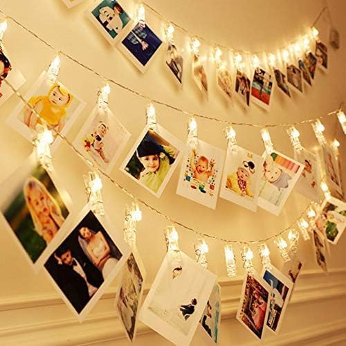 Skiennix LED Fairy Twinkle Lights - 20 Photo Clip String Lights for Indoor/Outdoor Decor | Perfect for Parties & Holidays