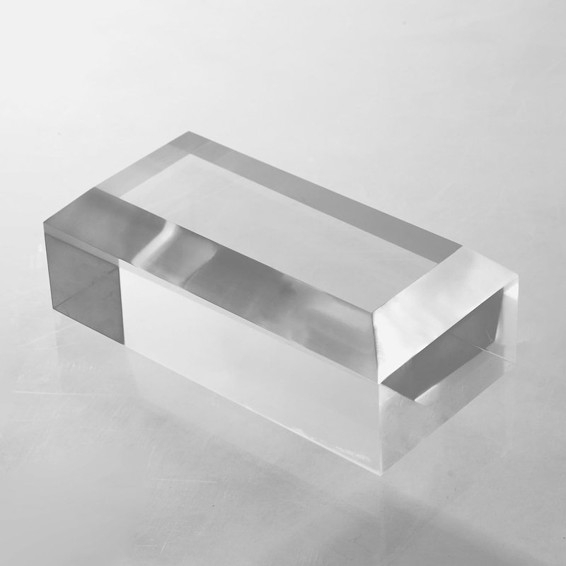 CiaoHER 2in Thickness Beveled Solid Acrylic Display Block Clear Polished Pedestal Stand Riser Solid Base (6x6)
