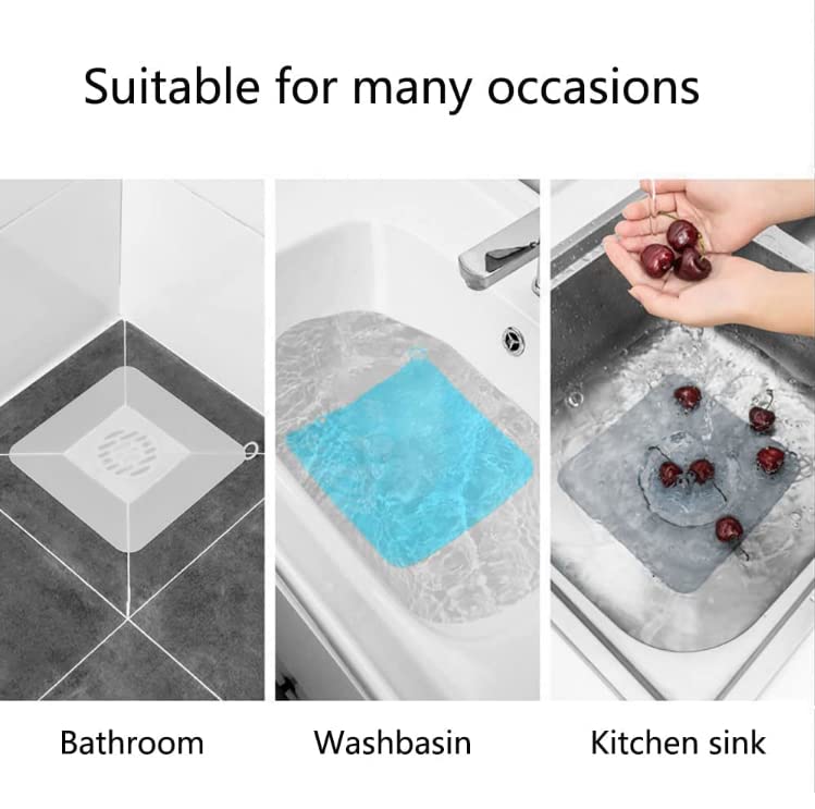 Silicone Drain Stopper and Anti-Odor Floor Cover - 2 Pack, 5x5 Inch