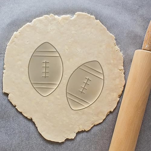 Moose Goods 3.5 Inch American Football Cookie Cutter with Stamp - Football Shape Bakeware