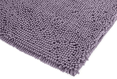 Non-Slip Microfiber Shag Bathroom Rug, Absorbent Plush Mat, 21" x 34"