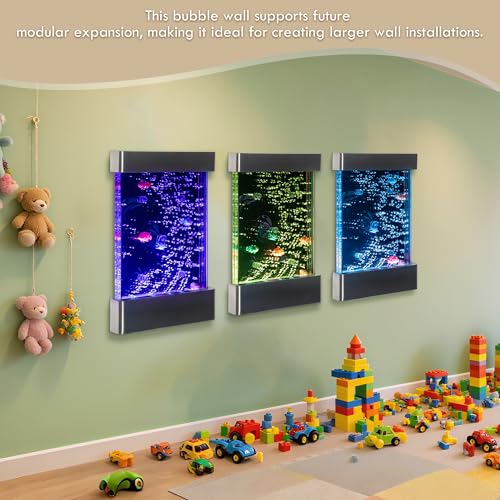 16x24 Inch LED Water Bubble Wall, Stainless Steel Sensory Decor