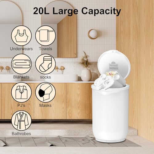 Trydow White Ultra Large Capacity Towel Warmer Bucket with Timer & Safety Lock