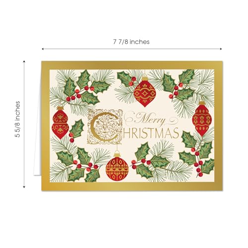 Masterpiece Studios Antique Christmas 15-Count Card Box with Gold Foil Envelopes (7.87 x 5.62)