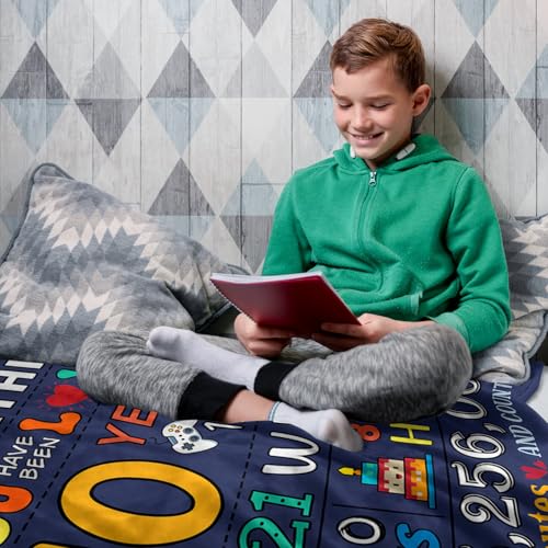 10th Birthday Blanket for Boys - 50 x 60 Inch Double Digits Gift