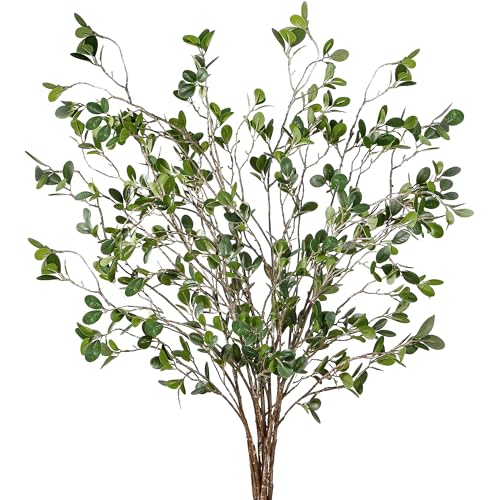 43-Inch Artificial Ficus Branches, 6-Piece Faux Greenery Stems for Vase
