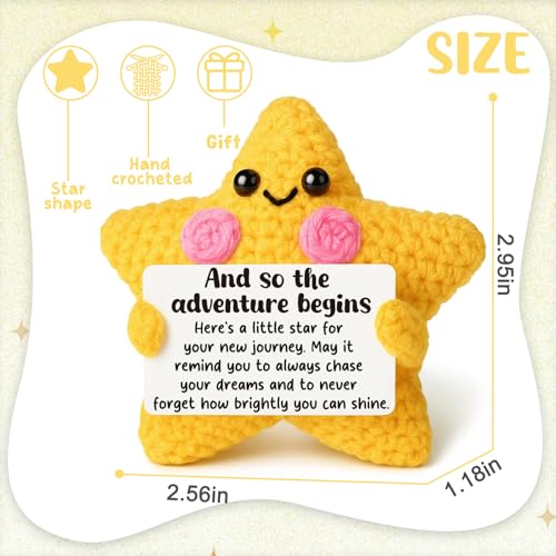 Handmade Crochet Star Keepsake for Graduation, New Job, and Good Luck