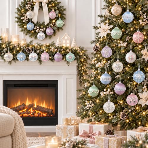 24-Piece Satin Christmas Ornament Kit with Pins & Embellishments for DIY Ball Ornaments