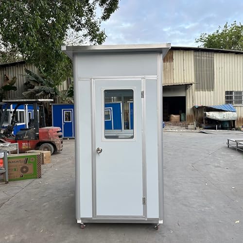 Guard Booth with AC & Heating 4x6.5ft Light Gray – Security, Climate Control
