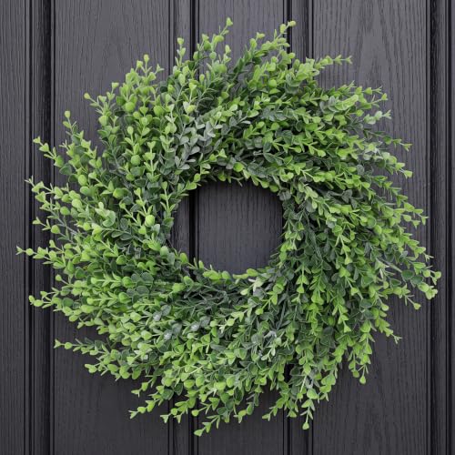20-Inch Artificial Boxwood Wreath for Front Door – All-Season Greenery
