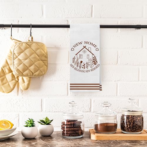 Flower House Kitchen & Bathroom Decorative Hand Towels, Housewarming Gift, 16x24 Inches