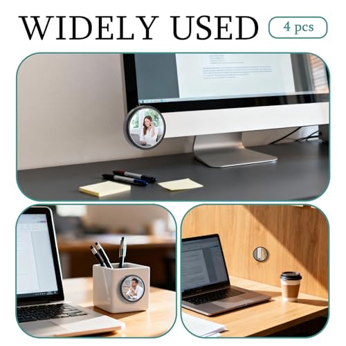 4PCS Adjustable Computer Monitor Rear View Mirrors for Office Cubicle Desk