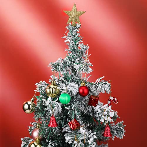 Mini Gold Star Christmas Tree Topper - 2.36 Inch Glitter Treetop Ornament