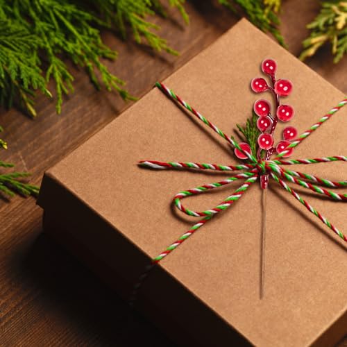 35-Pack 9in Red Berry Christmas Tree Decor Stems – Faux Berries for DIY Christmas Crafts