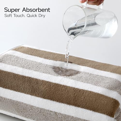6-Piece Microfiber Bath Towel Set, Ultra Soft & Absorbent, Oversized Brown