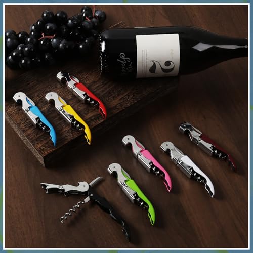 Colorful Stainless Steel Waiter's Corkscrew Wine Opener Set of 24 - Heavy Duty Bar Tool