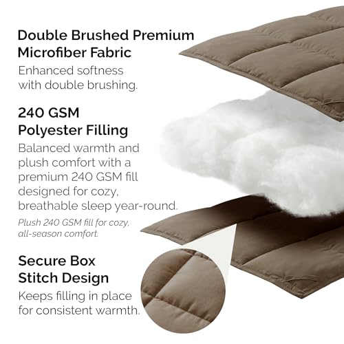 Oversized King Down Alternative Comforter - Dark Taupe, All Season